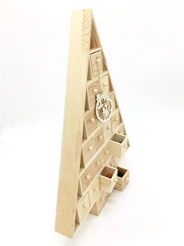 Pine DIY Advent Calendar With 24 Drawers